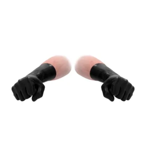 Fist It Short Latex Gloves Unisex Ultra-Thin Protective Black S/M