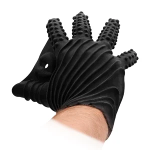 Fist It Silicone Intimate Glove Black Textured Stimulation Model