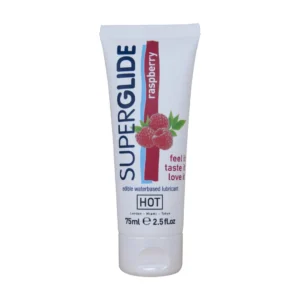 HOT Superglide Water-Based Lubricant Edible Raspberry 75ml