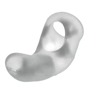 Hunkyjunk Buzzfuck Taint Vibe Sling Clear Ice - Vibrating Support Ring