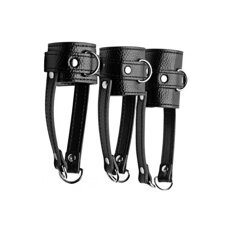 Master Series 3-Piece Adjustable PU Leather Ball System Set Black