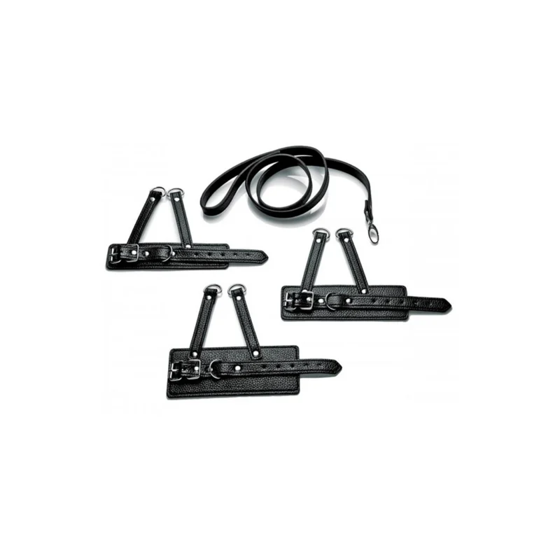 Master Series 3-Piece Adjustable PU Leather Ball System Set Black