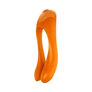 Satisfyer Candy Cane Mini Vibrator Black-Orange - Compact Finger Model