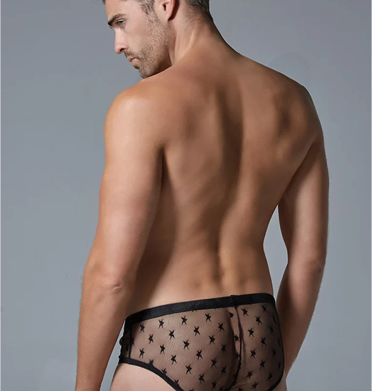 Male Power Star Mesh Brief S/M - Ultra Sheer All-Star Design