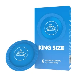 Love Match King Size Large Condoms 60 mm 6-Pack for Comfortable Fit