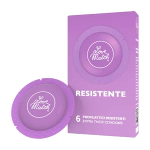 Love Match Resistente Durable Latex Condoms 6-Pack, Enhanced Strength