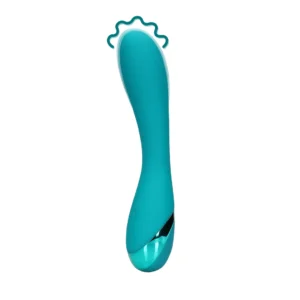 Loveline Smooth Silicone G-Spot Vibrator Teal Blue Dual-Action Design