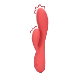 Loveline Smooth Ultra Soft Silicone Dual Action Vibrator Pink 21 cm