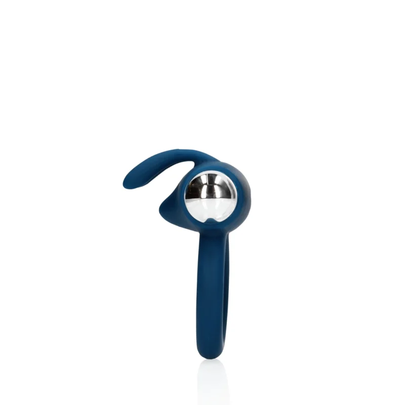 Loveline Baltic Blue Vibrating Rabbit Silicone Ring, Adjustable Fit