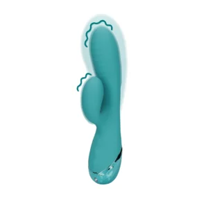 Loveline Inflatable Rabbit Model - Peacock Blue, Multi-Speed Silicone System