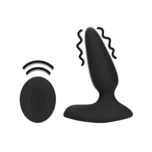 Loveline Smooth Vibrating Anal Plug Remote Control Licorice Black