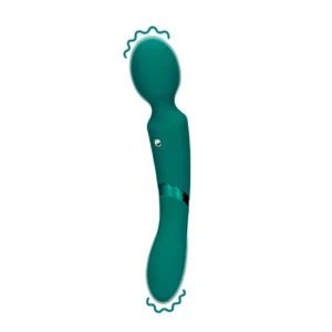 Loveline Green Gable Double-Sided Vibrating Wand - Versatile Silicone Massager