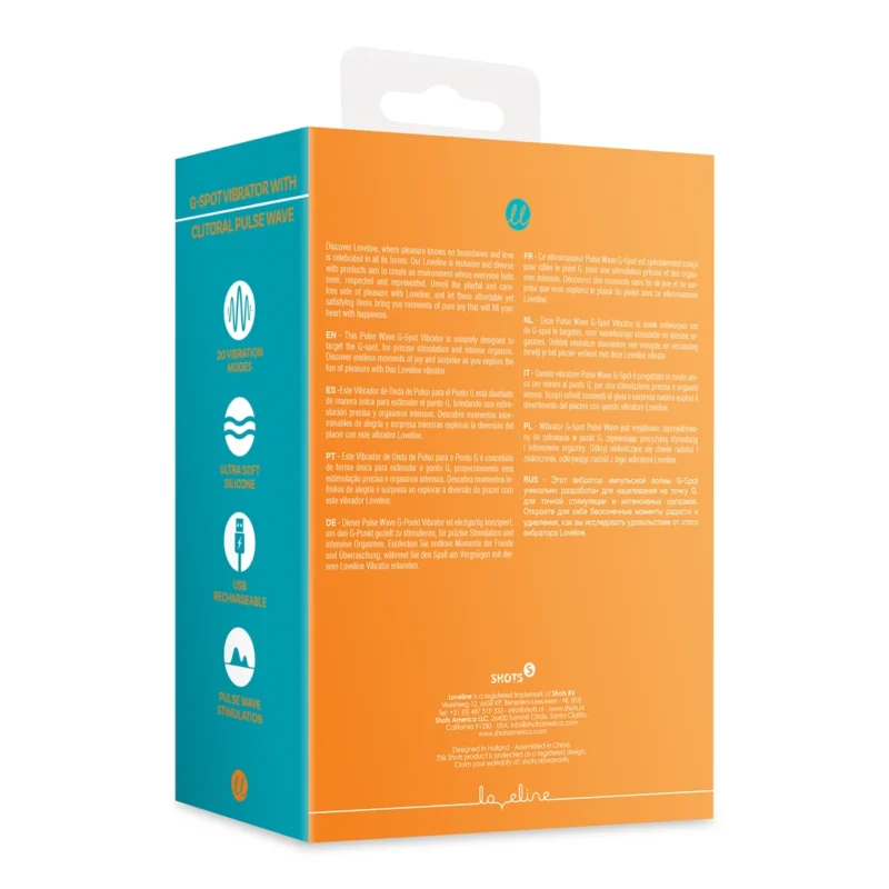 Loveline PulseWave G-Spot Model Untamed Orange Adjustable Stimulation