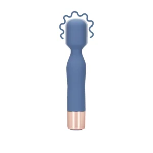 Loveline Mini Wand Blue Horizon - Compact Ribbed Personal Massager