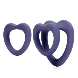 Loveline Heart Dual Intimate Ring Set Violet Storm Silicone 2 pcs