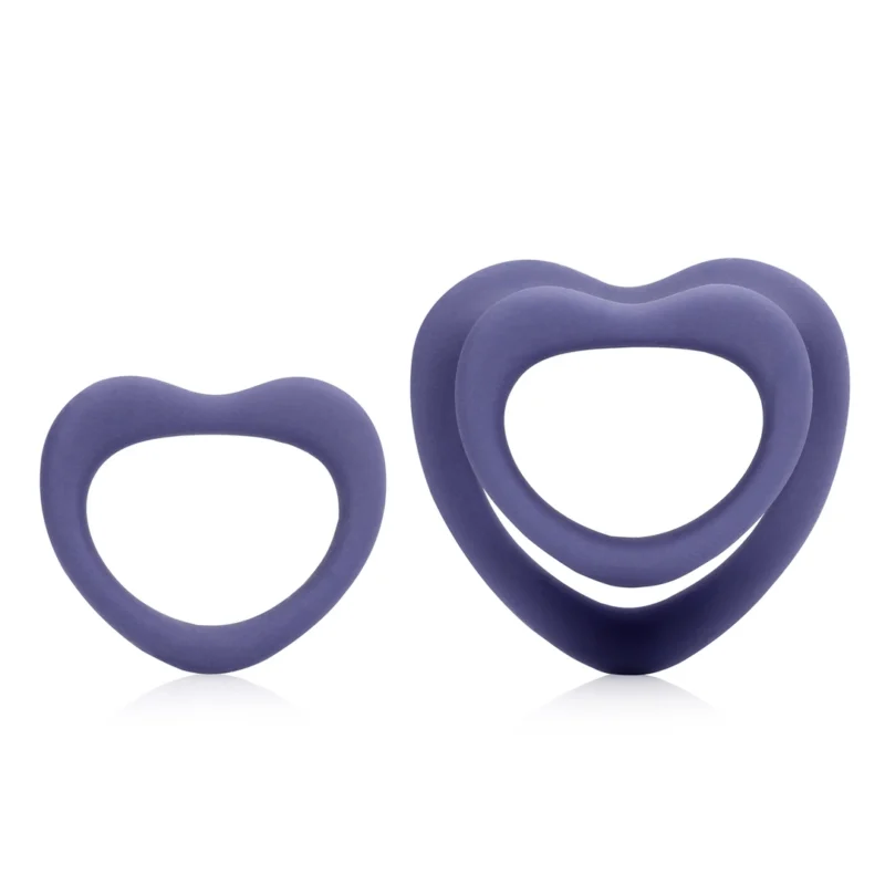 Loveline Heart Dual Intimate Ring Set Violet Storm Silicone 2 pcs