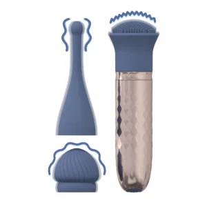 Loveline The Thrill 10-Speed Interchangeable Blue Vibrator, Quiet Design