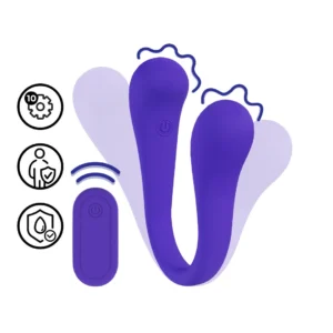 Loveline Dual-ended Flexible Intimate Device with Remote, Purple