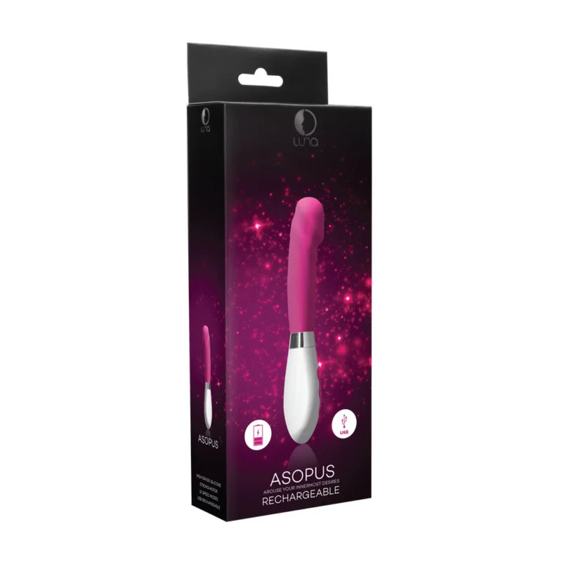 Luna by Shots Asopus Rechargeable Silicone Vibrator 10 Modes Black 21cm