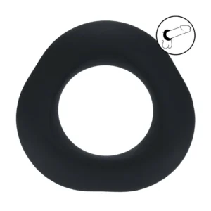 LEVELZ Ergo Black Silicone Comfort Ring - Flexible Body-Safe Design