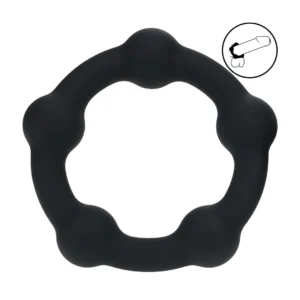LEVELZ Silicone Support Ring L 45mm - Black, Beaded, Anatomical Design