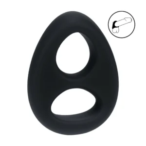 Levelz Double Liquid Silicone Dual Support Ring Black Anatomical Design