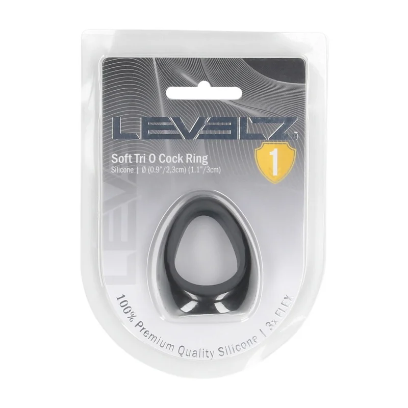LEVELZ Tri-O silikoninis atraminis žiedas juodas, trijų kilpų sistema