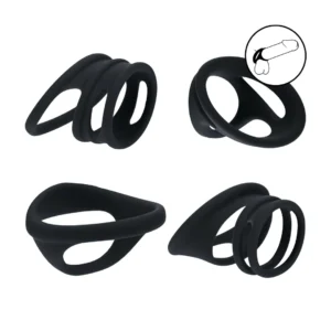 LEVELZ Silicone Ring Set 4pcs Black - Versatile Intimate Support System
