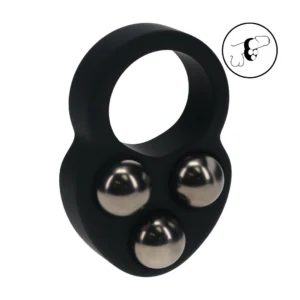 LEVELZ Liquid Silicone Triple Weighted Ball Ring Black - Adjustable Support System