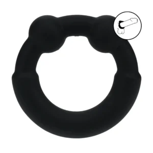 LEVELZ Black Silicone & Metal Weighted Intimate Ring - Adjustable Fit