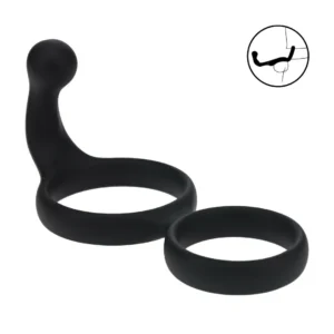 LEVELZ Silicone Dual Performance Ring with Anal Attachment Black
