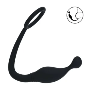 LEVELZ Silicone Intimate Support Ring S with Curved Prostate Massager Black
