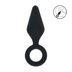 LEVELZ Silicone Intimate Plug S Black with Ergonomic Loop Handle