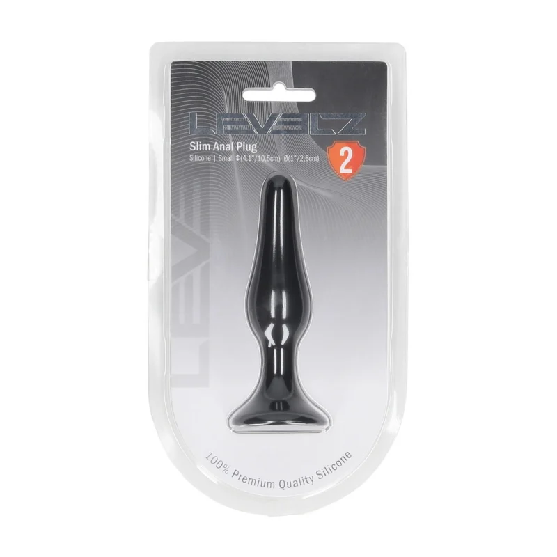 LEVELZ Slim Silicone Plug S Black – kompaktiškas lankstus modelis