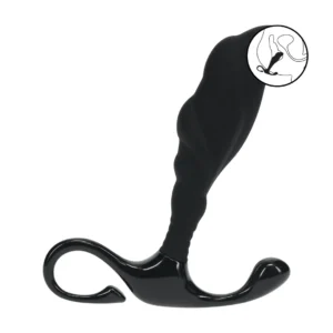 LEVELZ Silicone Prostate Model L - Black, Textured Ergonomic Design