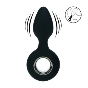 LEVELZ Rechargeable Silicone Anal Plug Black with Loop Base