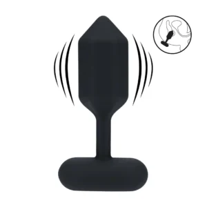 LEVELZ Large Vibrating Hexagonal Silicone Plug Black - Rechargeable Design