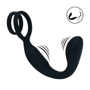 LEVELZ Men Vibration Prostate Model with Dual Support Ring Black