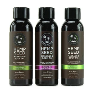 Earthly Body Massage Oil Gift Set Trio 3x30ml Hemp & Essential Oils