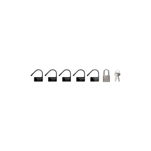 ManCage Spare Lock Set - 5 Black Plastic Locks & Metal Padlock with Keys