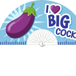 I Love Big Cocks Fan 64 cm - Purple/Blue Decorative Model