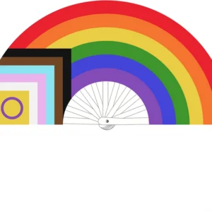LGBTQIA Rainbow Fan 64 cm - Colorful Polyester Canvas Accessory
