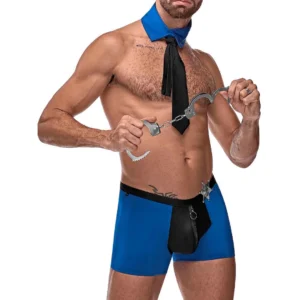 Male Power Officer Frisk-Em Costume Set L/XL with Badge & Tie