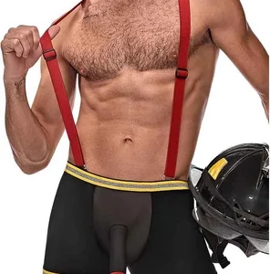 Male Power Hose Me Down Firefighter Costume S/M Adjustable Mesh