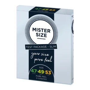Mister Size Pure Feel Test Kit Slim Condoms 47/49/53mm 3-Pack