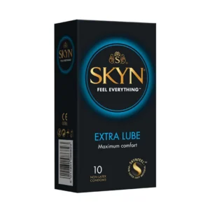 SKYN Extra Lubricated Condoms 10-Pack | Ultra-Soft Material, Enhanced Comfort