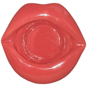 Kheper Games Lips Design Red Decorative Ashtray - Unique Gift Idea