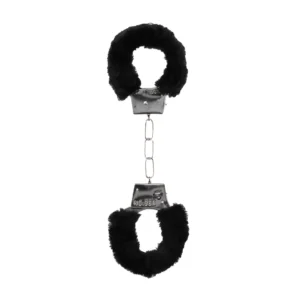 EasyToys Furry Handcuffs Black - Soft Plush Anatomic Model