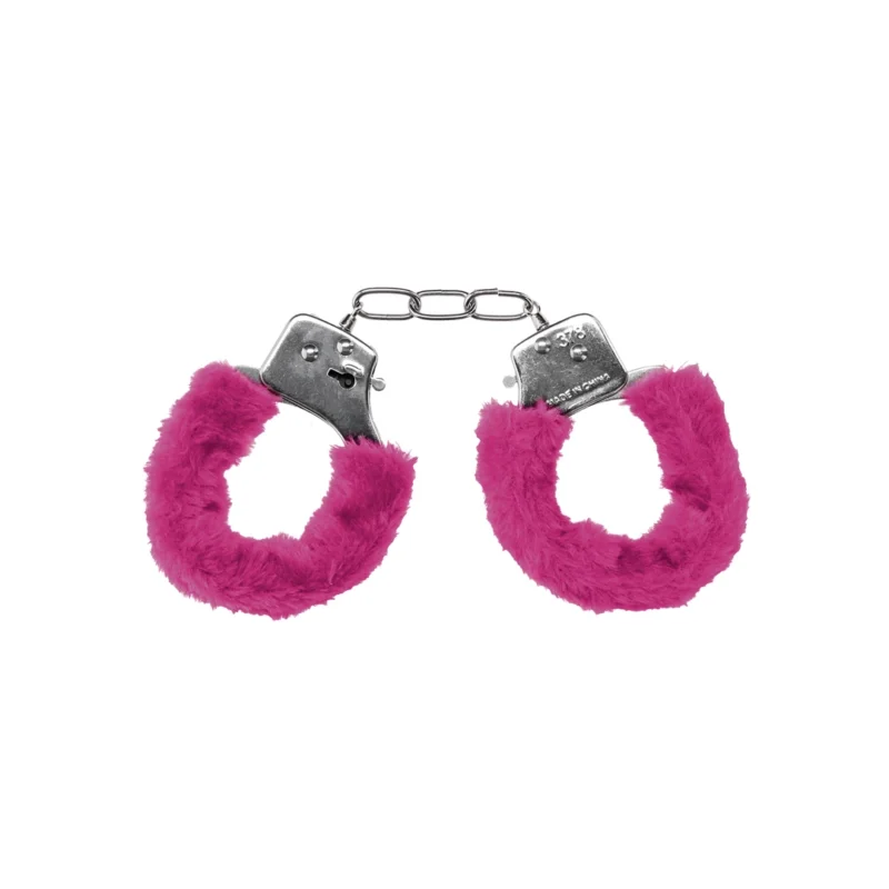 Shots Pleasure Furry Handcuffs with Quick-Release Mechanism, Black