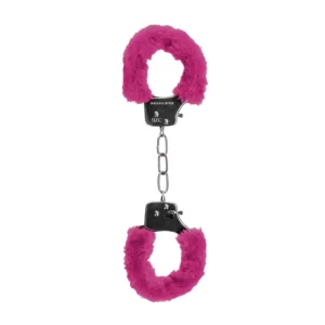 Shots Pleasure Furry Handcuffs with Quick-Release Mechanism, Black